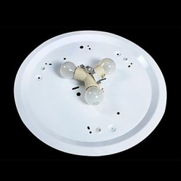 White Flush Mount Light זכוכית שרף גילוף אירופאי קלאסי
