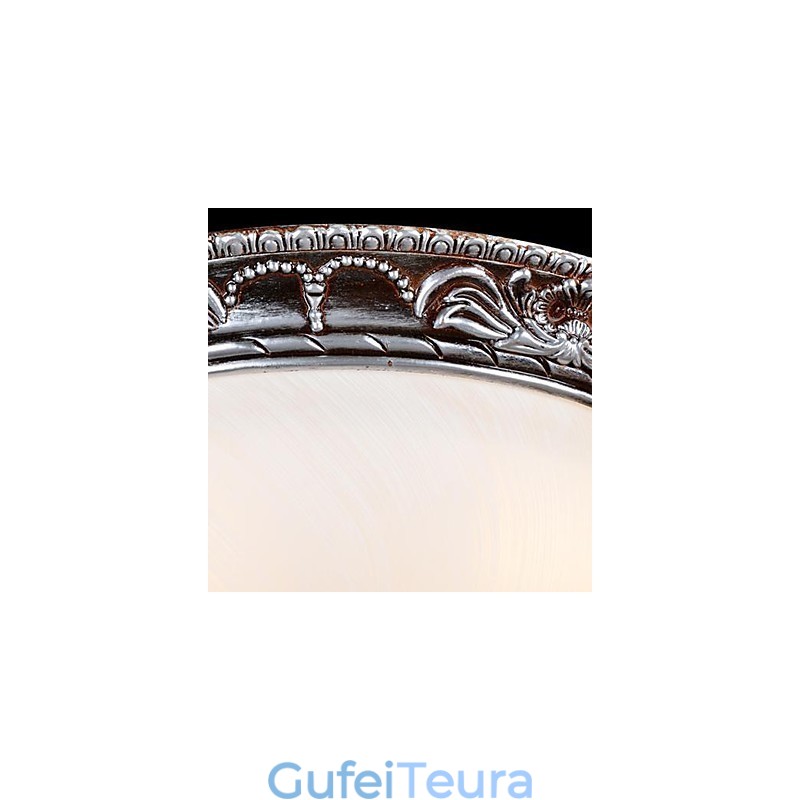 Flush Mount Light זכוכית שרף כסף גילוף רטרו אירופאי קלאסי