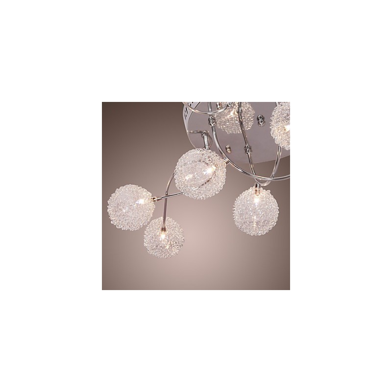 G4 12 light Iron Flush Mount Light עם הצללי אלומיניום