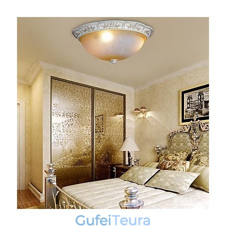 White Flush Mount בהיר צהוב לבן דפוס שרף זכוכית גילוף אירופאי קלאסי White Flush Mount בהיר צהוב לבן דפוס שרף זכוכית גילוף אירופאי קלאסי