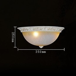 White Flush Mount בהיר צהוב לבן דפוס שרף זכוכית גילוף אירופאי קלאסי