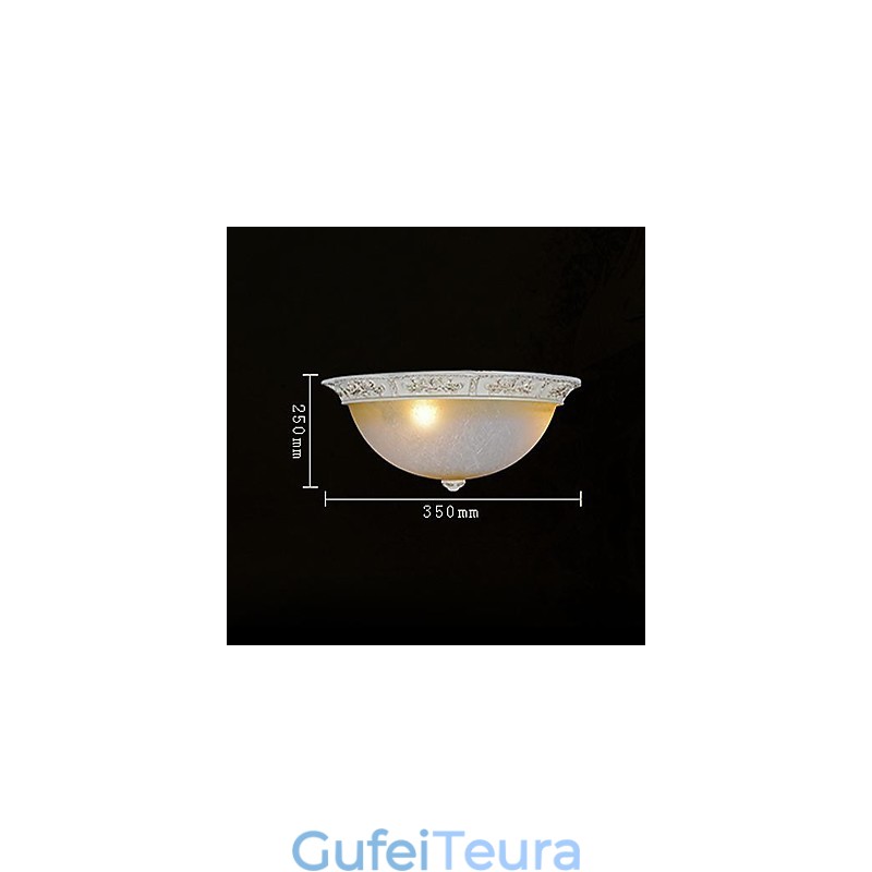 White Flush Mount בהיר צהוב לבן דפוס שרף זכוכית גילוף אירופאי קלאסי