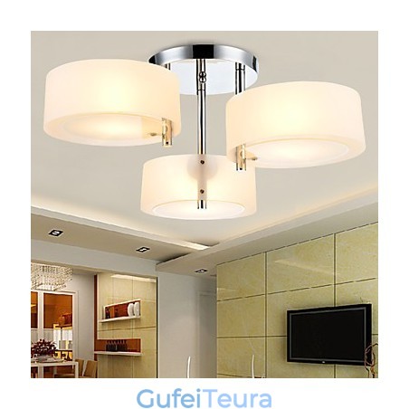 Flush Mount Modern Contemporary 3 אורות מתכת קלה לתקרה Flush Mount Modern Contemporary 3 אורות מתכת קלה לתקרה