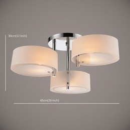 Flush Mount Modern Contemporary 3 אורות מתכת קלה לתקרה