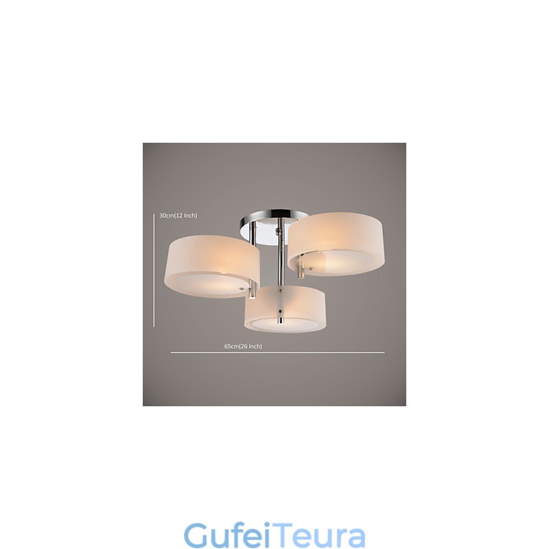 Flush Mount Modern Contemporary 3 אורות מתכת קלה לתקרה