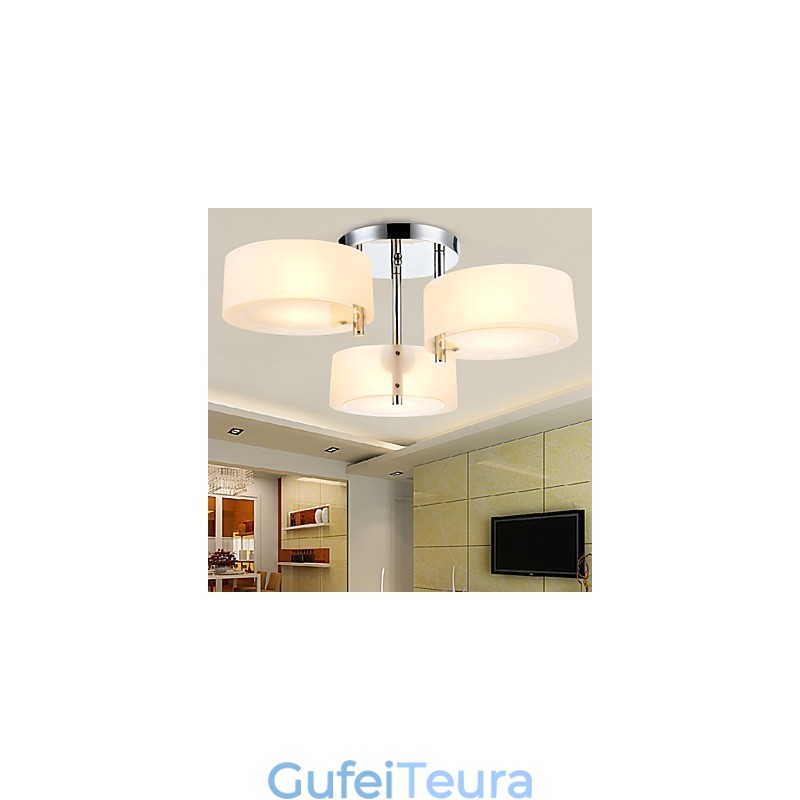 Flush Mount Modern Contemporary 3 אורות מתכת קלה לתקרה