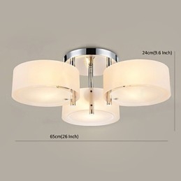 Flush Mount Modern Contemporary 3 אורות מתכת קלה לתקרה