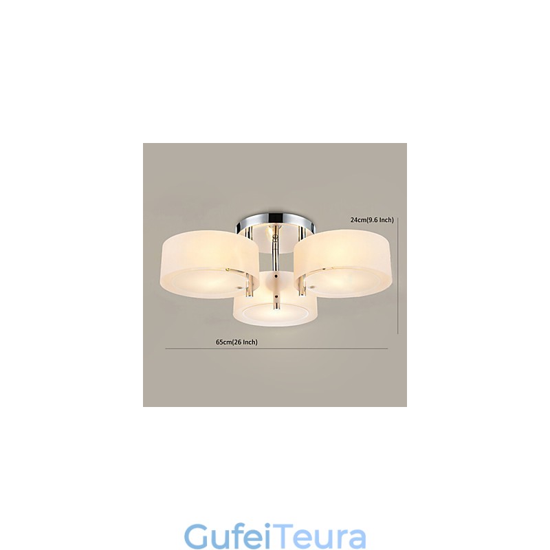 Flush Mount Modern Contemporary 3 אורות מתכת קלה לתקרה