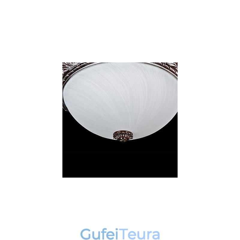 Flush Mount Light זכוכית שרף כסף גילוף רטרו אירופאי קלאסי