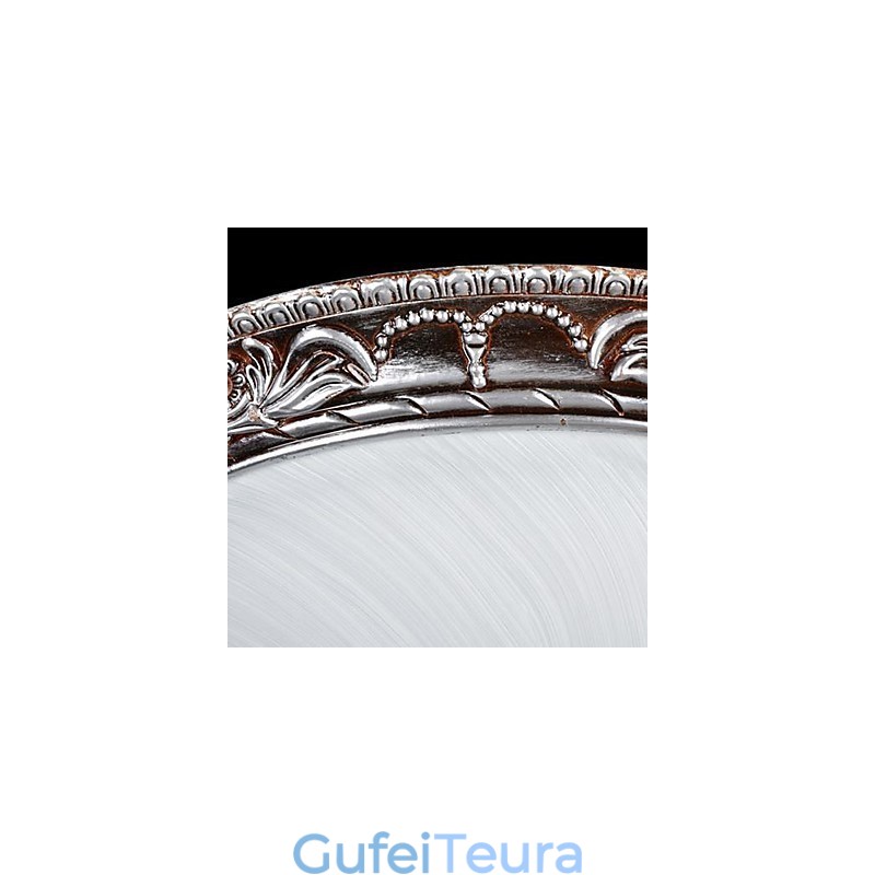 Flush Mount Light זכוכית שרף כסף גילוף רטרו אירופאי קלאסי