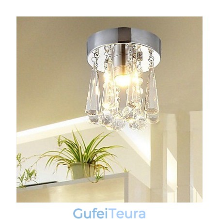 Modern Crystal 1 Lights Flush Mount בצורת כתר Modern Crystal 1 Lights Flush Mount בצורת כתר
