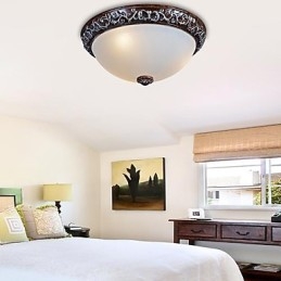 Flush Mount Light זכוכית שרף כסף גילוף אירופאי קלאסי