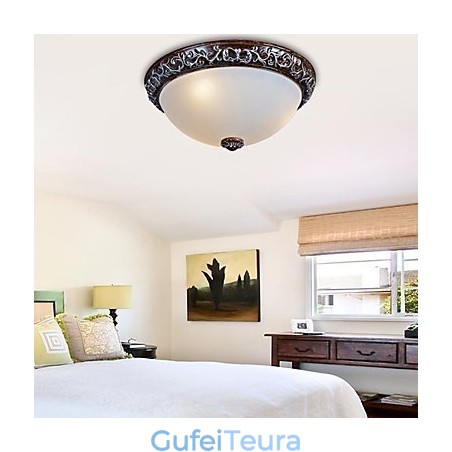 Flush Mount Light זכוכית שרף כסף גילוף אירופאי קלאסי Flush Mount Light זכוכית שרף כסף גילוף אירופאי קלאסי