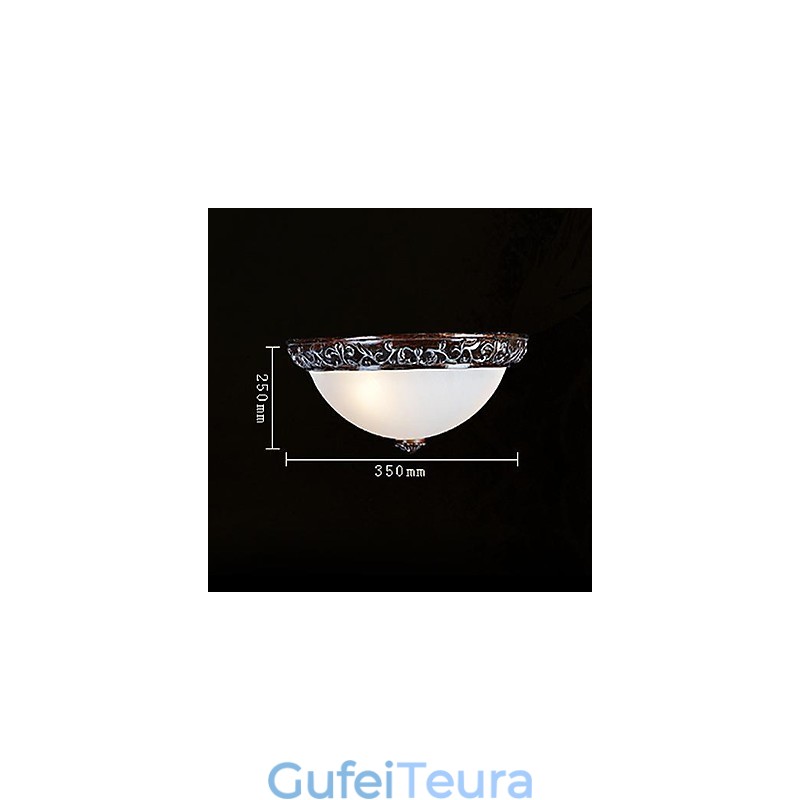 Flush Mount Light זכוכית שרף כסף גילוף אירופאי קלאסי