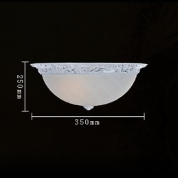 White Flush Mount Light זכוכית שרף גילוף אירופאי קלאסי