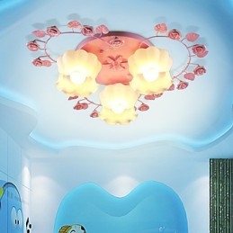 מנורה יצירתית מכווצת כפרי ורד ורוד מתוק 3 לספוג אור כיפה