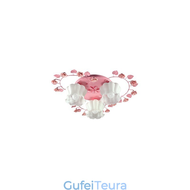 מנורה יצירתית מכווצת כפרי ורד ורוד מתוק 3 לספוג אור כיפה