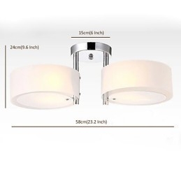 Flush Mount Modern Contemporary 2 אורות מתכת קלה לתקרה