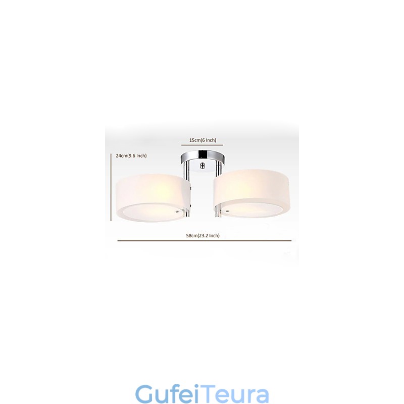 Flush Mount Modern Contemporary 2 אורות מתכת קלה לתקרה