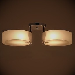 Flush Mount Modern Contemporary 2 אורות מתכת קלה לתקרה