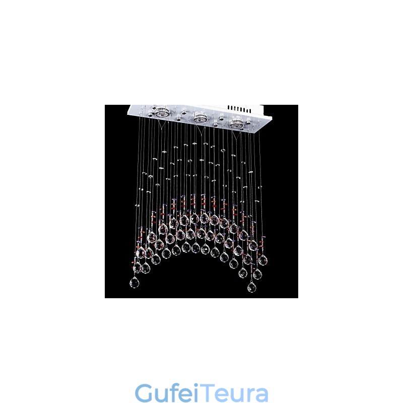 5 אורות שקוף נברשת קריסטל K9 נירוסטה