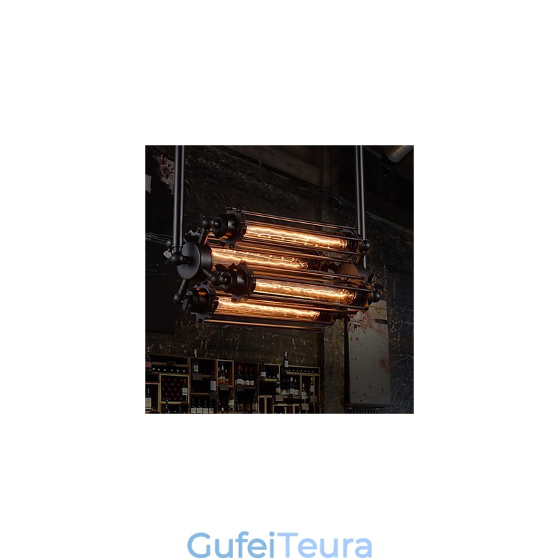 כפרי לודג' נברשת מתכת מצופה אלקטרו בסגנון רטרו מיני