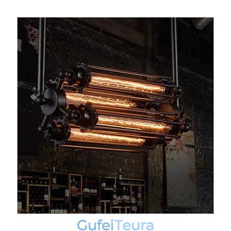 כפרי לודג' נברשת מתכת מצופה אלקטרו בסגנון רטרו מיני