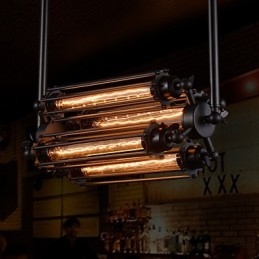 כפרי לודג' נברשת מתכת מצופה אלקטרו בסגנון רטרו מיני