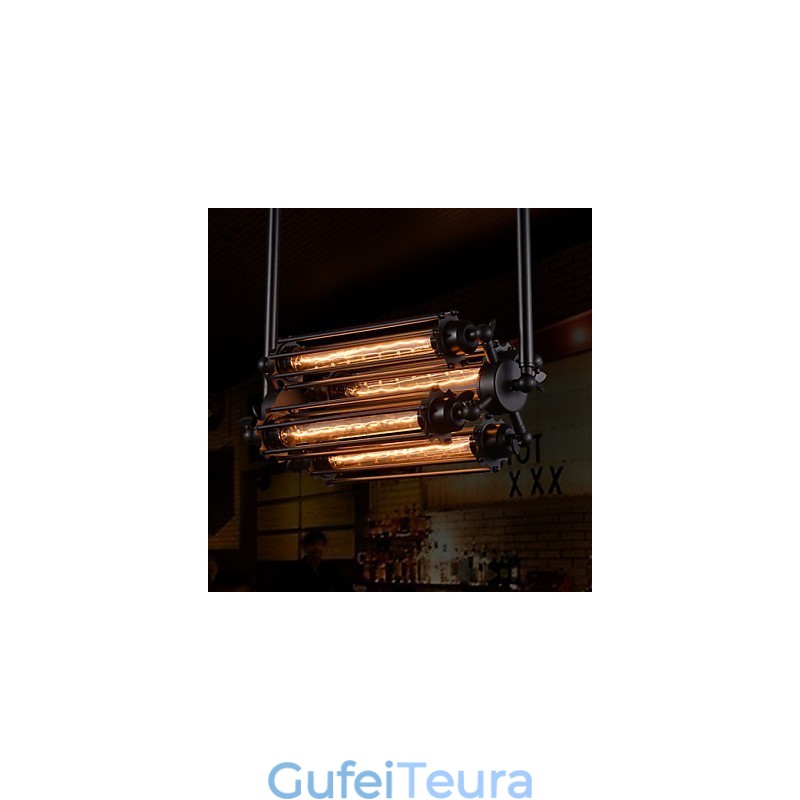 כפרי לודג' נברשת מתכת מצופה אלקטרו בסגנון רטרו מיני