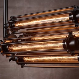 כפרי לודג' נברשת מתכת מצופה אלקטרו בסגנון רטרו מיני