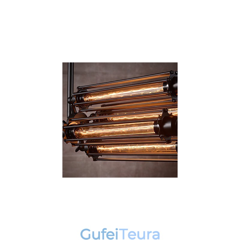 כפרי לודג' נברשת מתכת מצופה אלקטרו בסגנון רטרו מיני