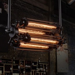 כפרי לודג' נברשת מתכת מצופה אלקטרו בסגנון רטרו מיני