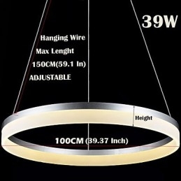 תאורת תליון עגול מודרנית מנורות אקריליק תאורת תאורה טבעת יחידה מפוארת תאורת תקרה