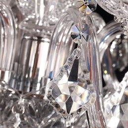 נברשת קריסטל יוקרה מודרנית מגורים 8 נורות עם גוון בד