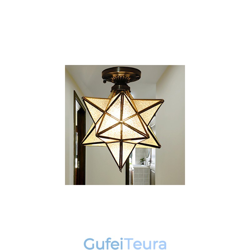 כוכבי ויטראז' לאמנויות יצירה כפריות באירופה כדי לספוג אור מנורת כיפה