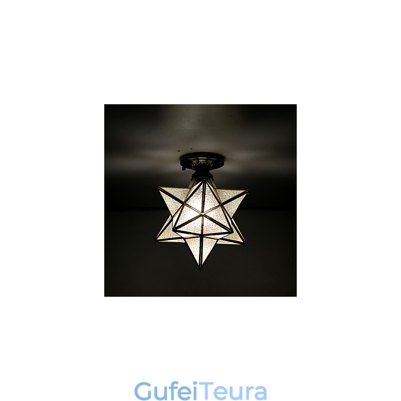 כוכבי ויטראז' לאמנויות יצירה כפריות באירופה כדי לספוג אור מנורת כיפה