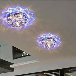 20*8.5 ס"מ מיני מנורת תקרת קריסטל זרקור 3W מנורה יצירתית אור צבעוני צבעוני אור כיפה מרובעת