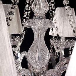 נברשת קריסטל יוקרה מודרנית מגורים 8 נורות עם גוון בד