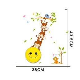 מדבקות קיר קופים אור מופעלת אינדוקציה חכמה מנורת קיר קישוט