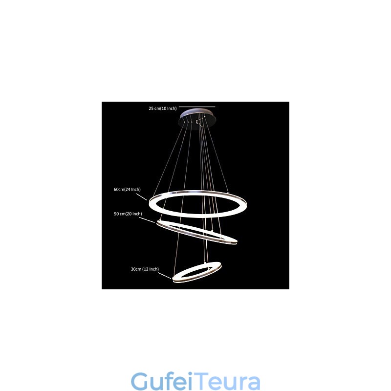 מנורת תליון מודרנית 3 טבעות מנורת תליון אקריליק