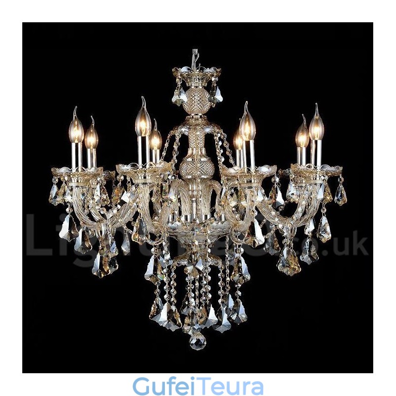 צבע רטרו קוניאק K9 קריסטל מודרני נברשת עם 8 אורות