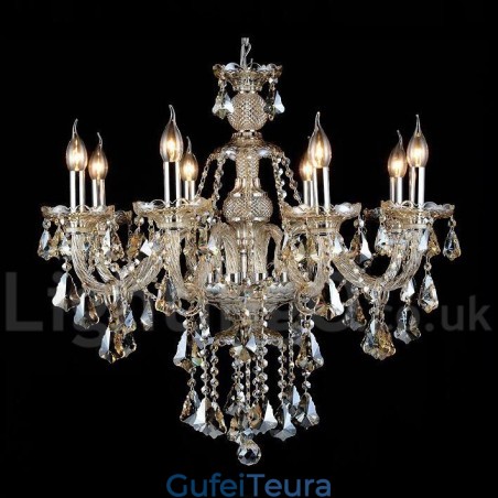 צבע רטרו קוניאק K9 קריסטל מודרני נברשת עם 8 אורות