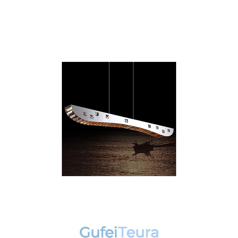 אור תליון קריסטל כרום מתכת תליון אור ענבר או קריסטל שקוף