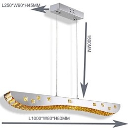 אור תליון קריסטל כרום מתכת תליון אור ענבר או קריסטל שקוף