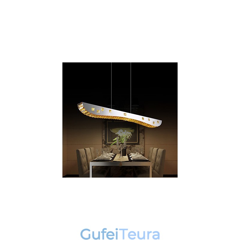 אור תליון קריסטל כרום מתכת תליון אור ענבר או קריסטל שקוף