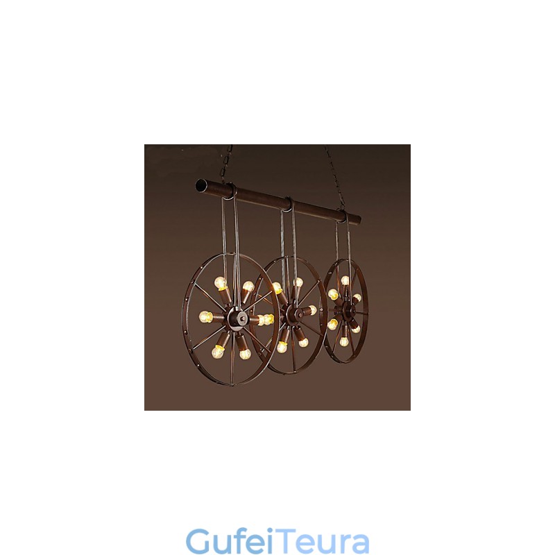 גלגל ברזל Retro Cafe Chandelier Chandelier