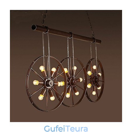 גלגל ברזל Retro Cafe Chandelier Chandelier גלגל ברזל Retro Cafe Chandelier Chandelier