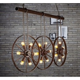 גלגל ברזל Retro Cafe Chandelier Chandelier