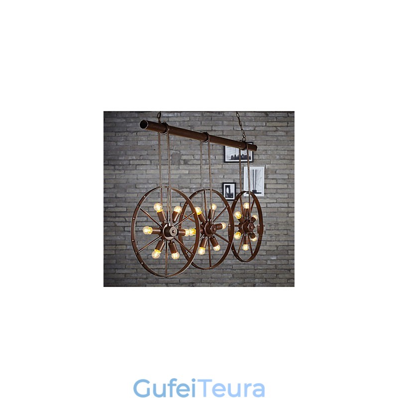 גלגל ברזל Retro Cafe Chandelier Chandelier