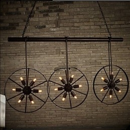 גלגל ברזל Retro Cafe Chandelier Chandelier